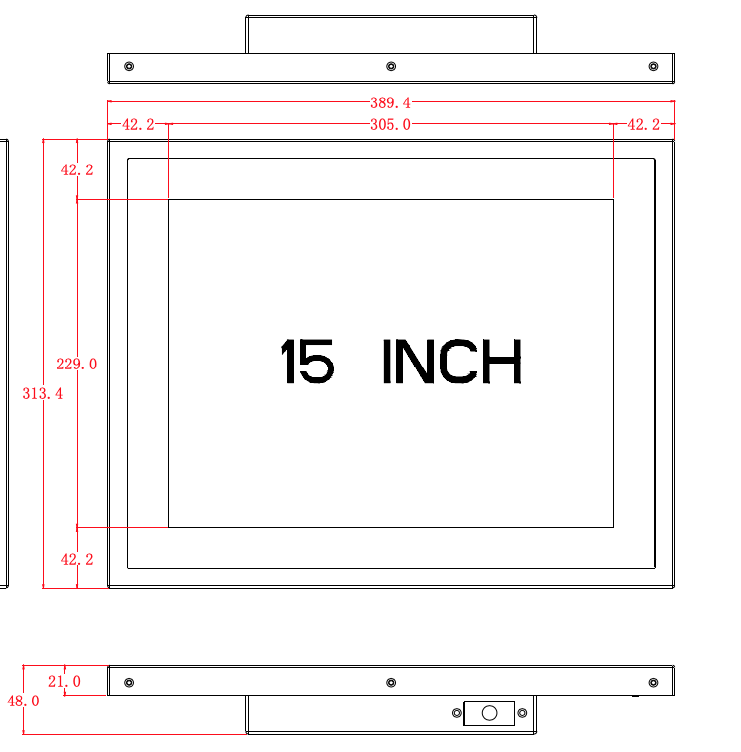 monitor IP65 dimensioni