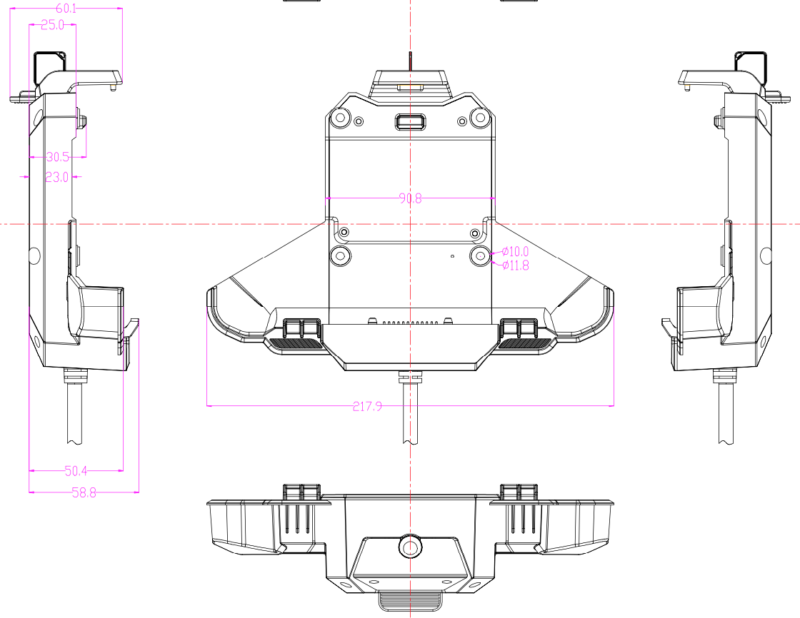VT-7 docking dimensions